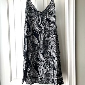 Roxy Mini Dress Swim Beach Cover Black and White Floral